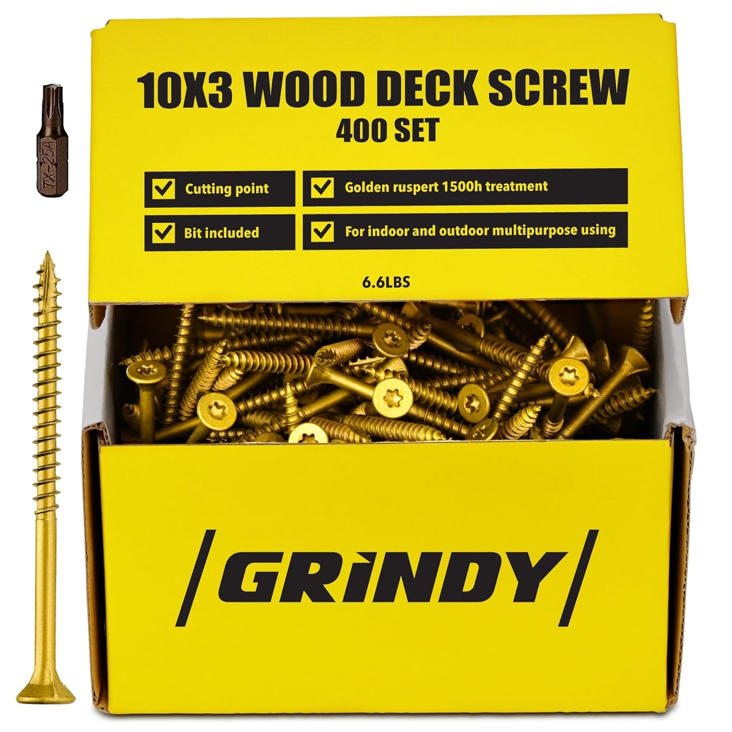 #10x3 Inch Wood Screws, 400 Count